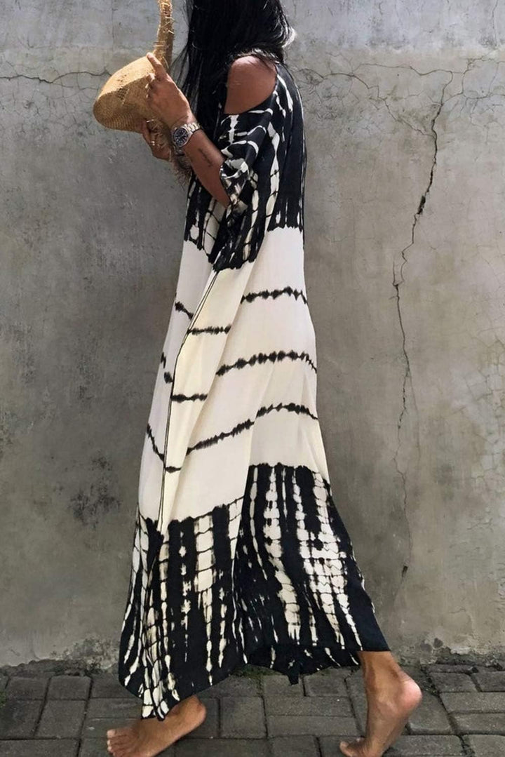 YouKD Sommer schulterfrei Kaftan Bohemian Homewear Beach Bikini Vertuschungen Maxi Robe für Frauen