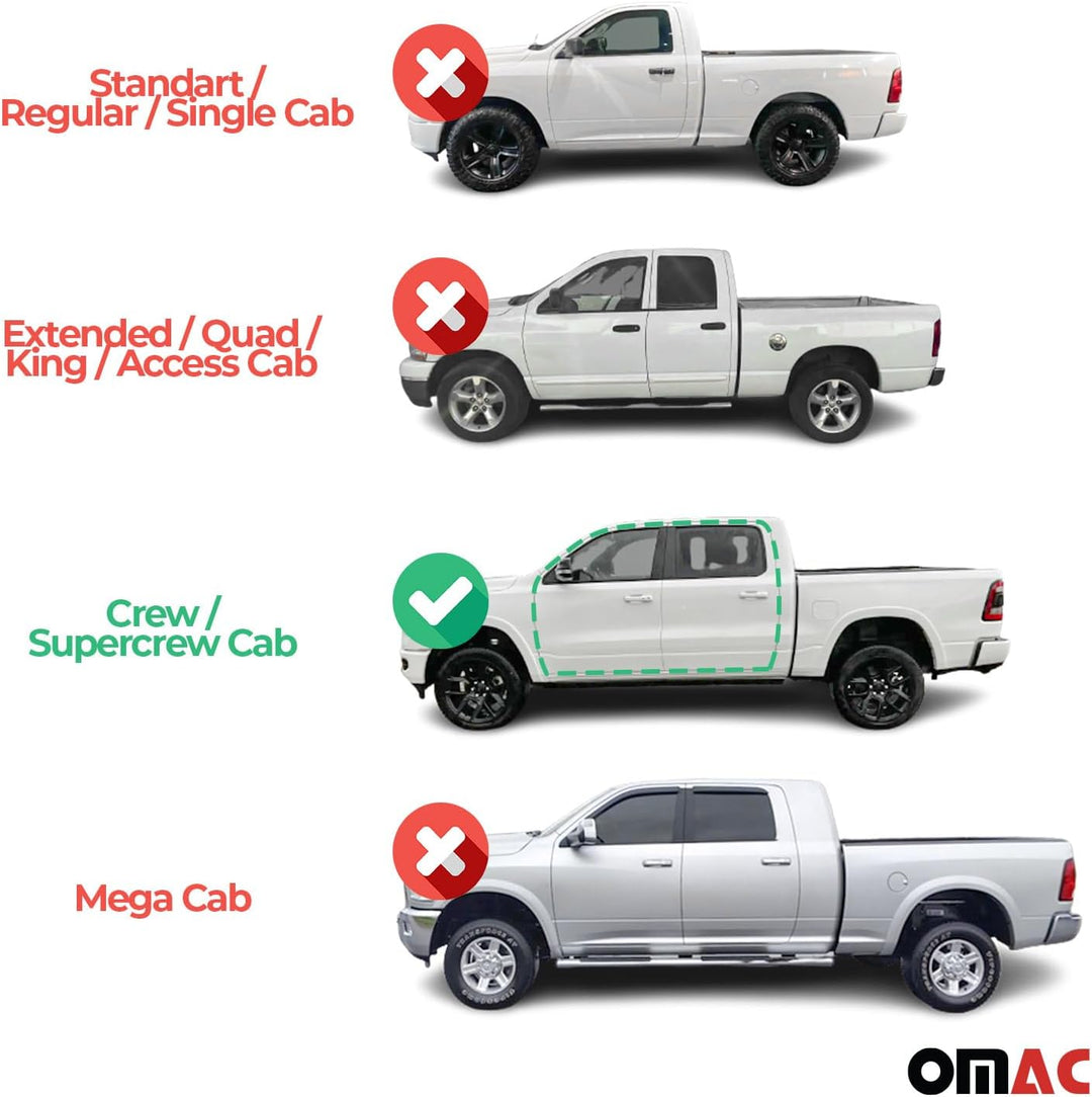 Trittbretter Seitenschweller kompatibel mit Ford Ranger 2016-2023 Aluminium Schwarz 2tlg