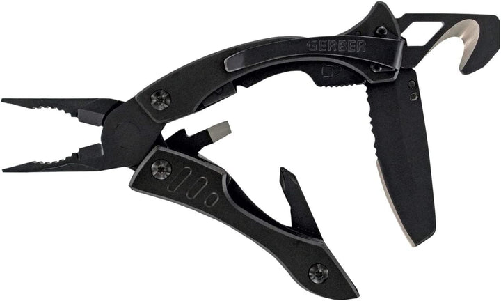 Gerber Multi-Tool mit 9 Funktionen und Gürtel-Clip, Crucial, Mit Gurtschneider und Liner-Lock-Verrie
