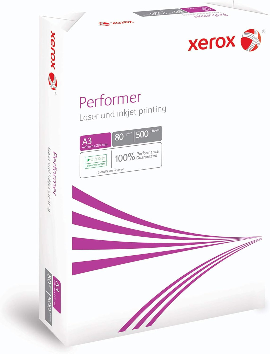 Xerox Performer Multifunktions-Papier, 80 g/m², A3, 1 Karton, 5 Packungen, 2.500 Blatt 1 Karton; A3,