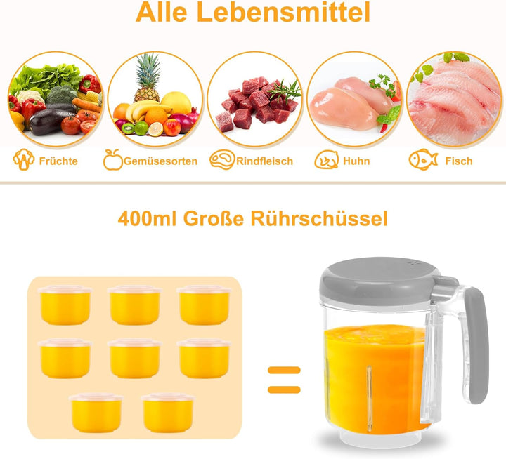 Bear Babynahrungszubereiter,Eine Stufe Baby Food Maker Dampfgarer Mixen,Automatisches Kochen & Zerkl