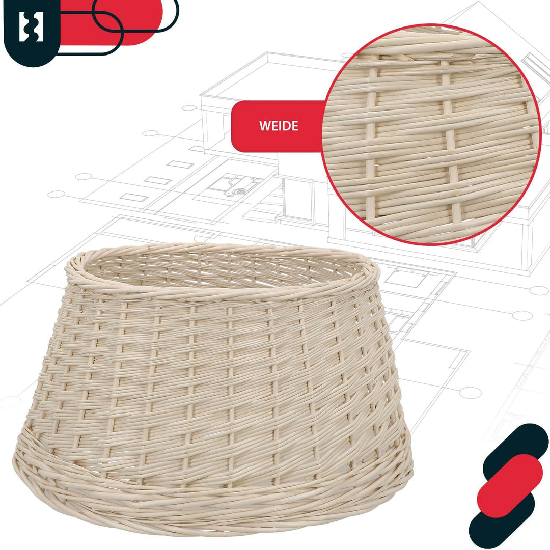 KOTARBAU® Weihnachtsbaum Rock aus Weide Ø 50 cm Gebleicht Christbaumständer aus Rattan Natur Weihnac