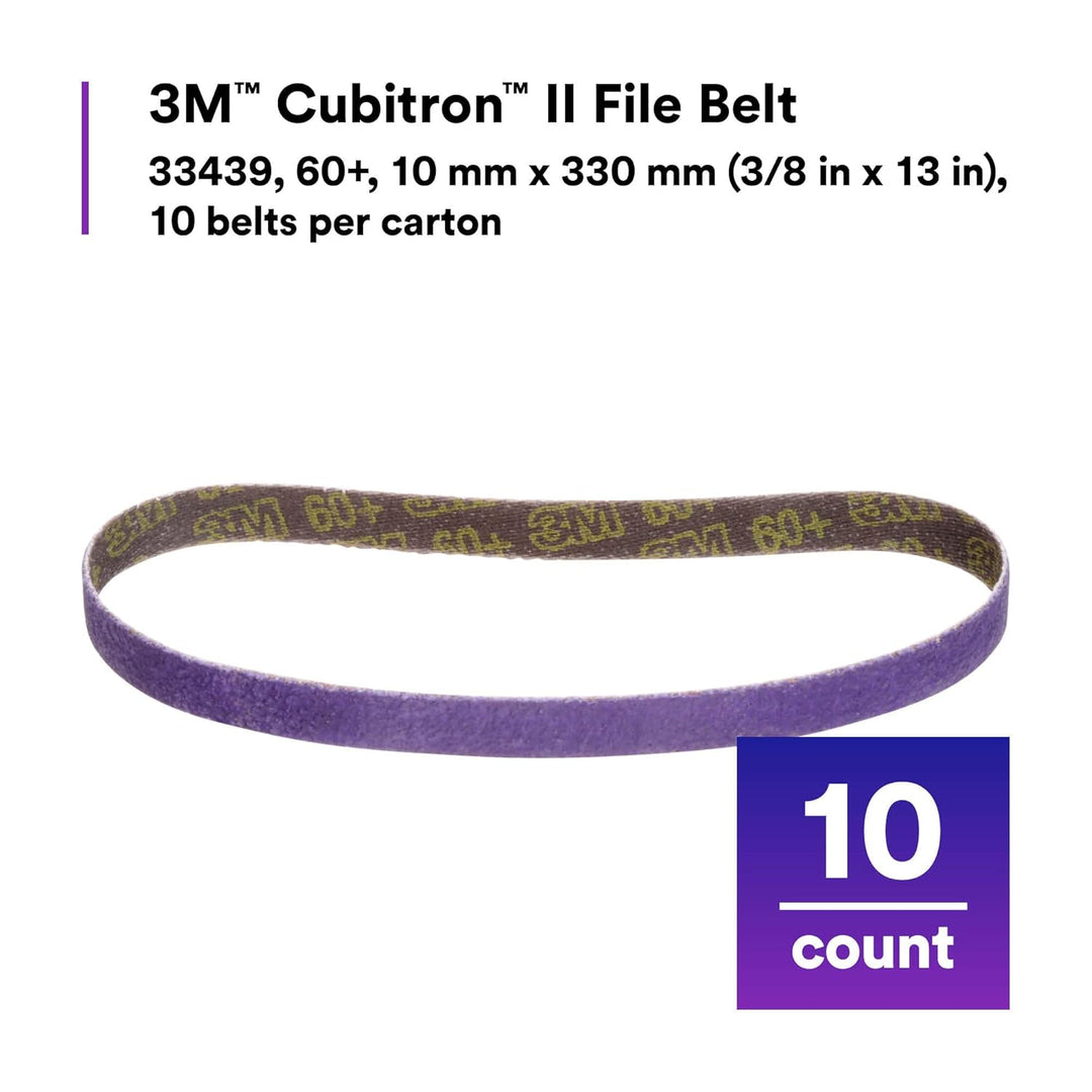 3M Cubitron II Feilenband, 33439, 60+ Körnung, 0,95 cm x 33 cm, Packung mit 10 Feilenbändern, harzge