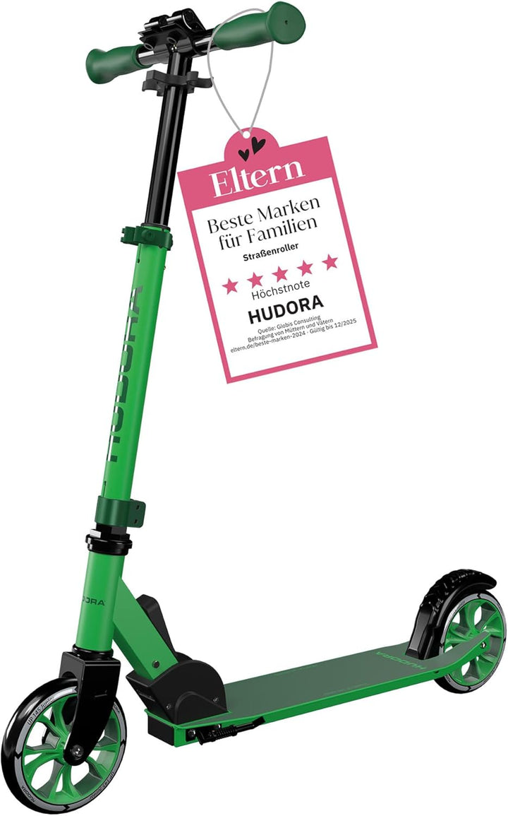 HUDORA Scooter Up 145 Junior - Hochwertiger & sicherer Kinder Roller ab 3 Jahre - Zusammenklappbarer