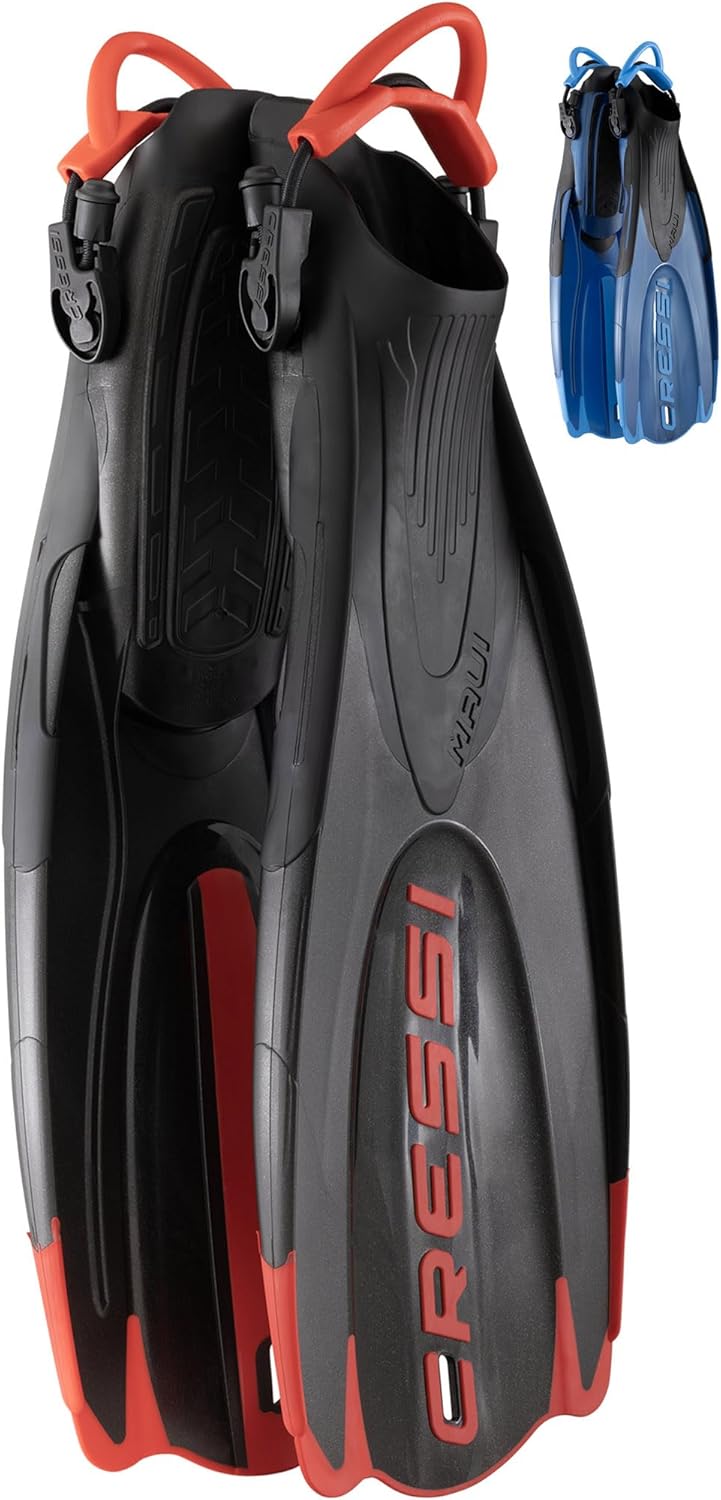 Cressi Unisex-Adult Maui Fins Flossen L-XL Schwarz/Rot, L-XL Schwarz/Rot