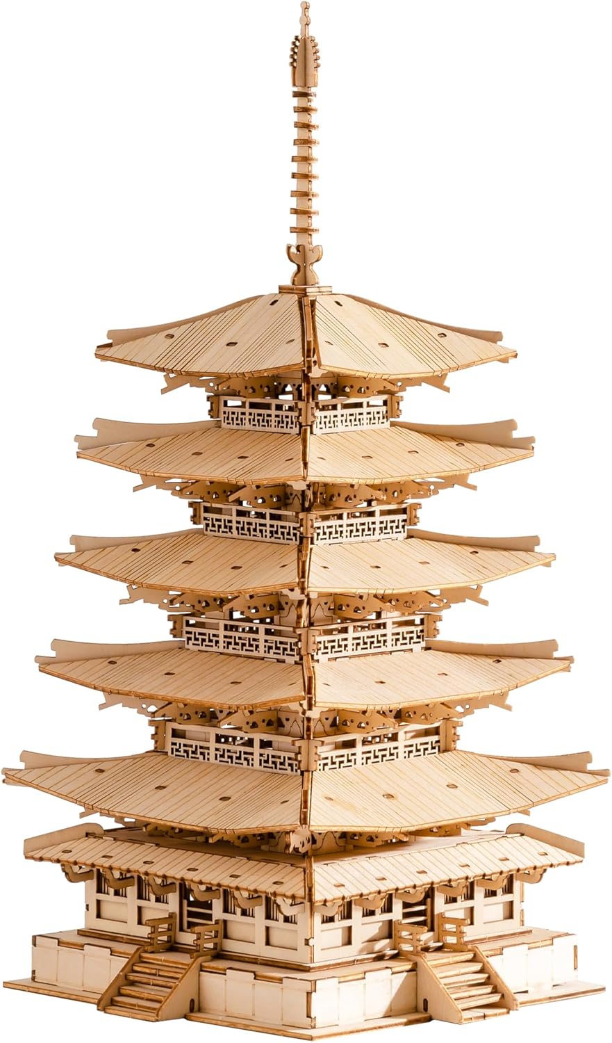 Rolife 3D Puzzle Holz Modellbau Fünfstöckige Pagode Turm für Erwachsene Teenager DIY Modellbausatz E