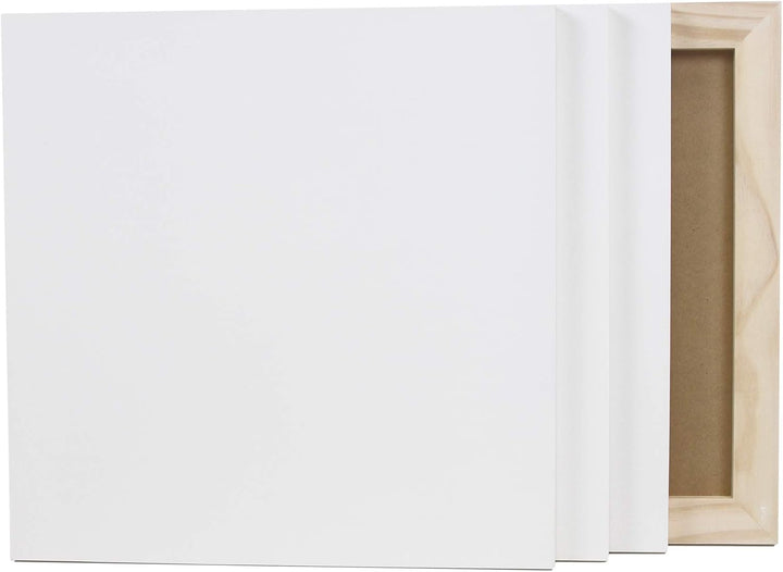 Paintersisters® 4er Set Grösse 40 x 40 cm Malgrund aus Holz, weiss grundiert, Holzmalgrund in 19mm S