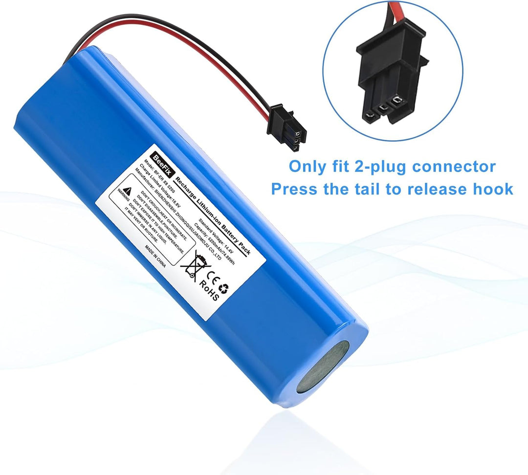 Beefix Ersatzakku für Eufy RoboVac X8, RoboVac X8 Hybrid, RoboVac X8 White, RoboVac X8 Hybrid White,