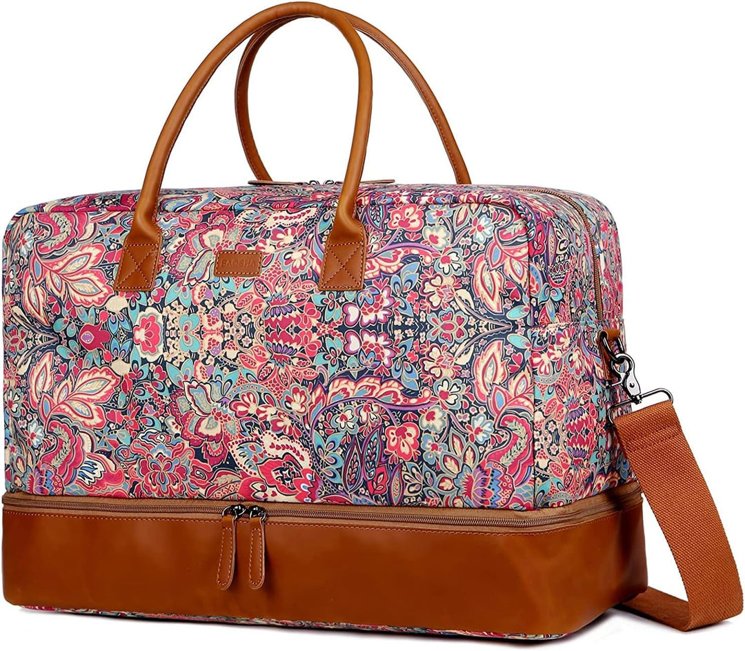 Travel Duffel Weekender Reisetasche Handgepäck Wochenendtasche mit Schuhfach für Damen HB-10 (HS), H