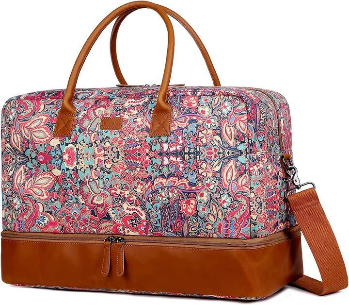 Travel Duffel Weekender Reisetasche Handgepäck Wochenendtasche mit Schuhfach für Damen HB-10 (HS), H