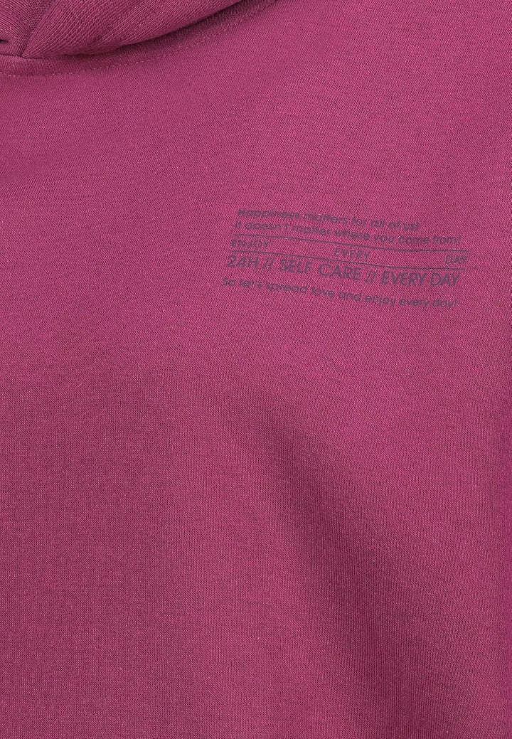 Sublevel Damen Basic Pullover Hoodie mit Mini-Print XS Rosa, XS Rosa