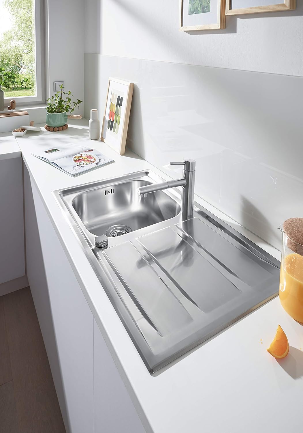 GROHE Concetto Küchenarmatur, mittelhoher Auslauf zum Herausziehen, Schwenkbereich 100°, SuperSteel