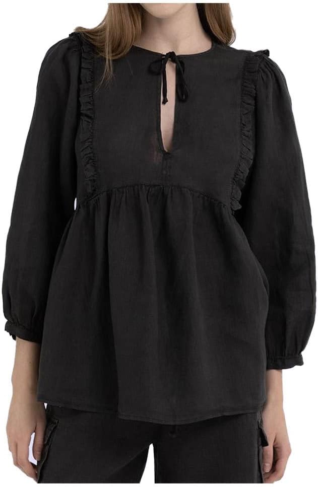 Replay Damen Bluse XXS 099 Blackboard, XXS 099 Blackboard
