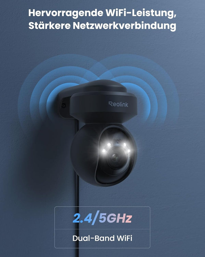Reolink 5MP PTZ Überwachungskamera Aussen, 3X Optischer Zoom, 2,4/5GHz WLAN Kamera Outdoor mit Perso