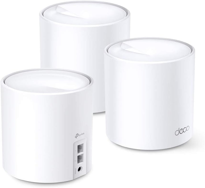 TP-Link Deco X60 Mesh WLAN Set (3 Pack), Wi-Fi 6 AX5400 Dual Band Router & Repeater, 2x Gigabit Port