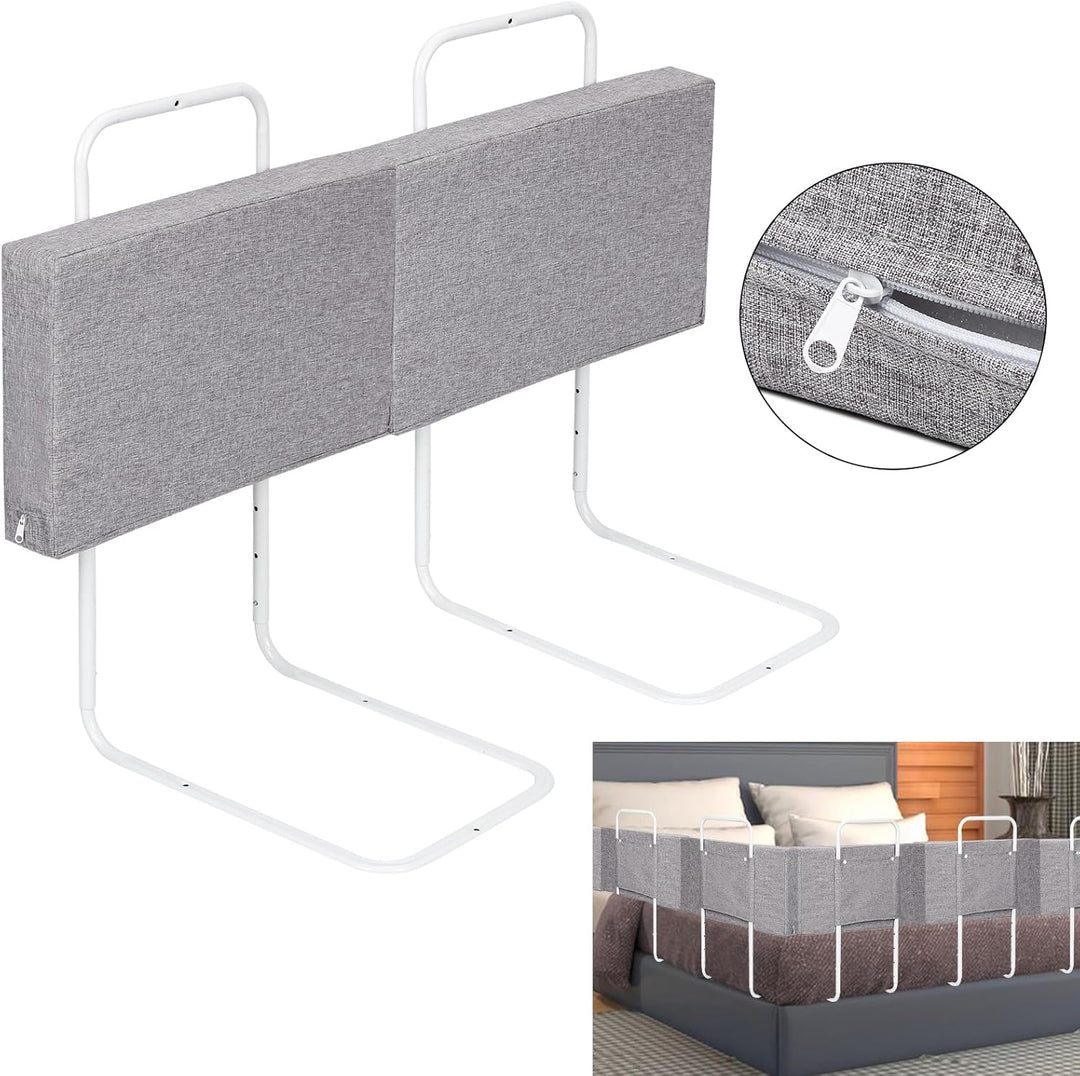 Ansobea 2X Bettgitter 50cm Bettschutzgitter für Kinderbett, Rausfallschutz Bett Bettgitter, Weich Hö