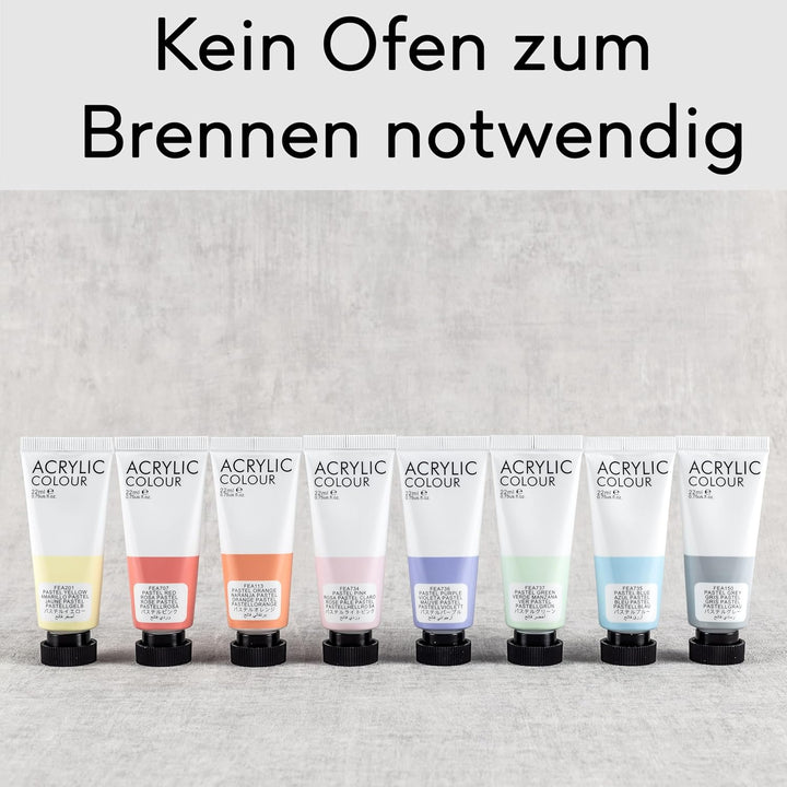 Tonolino - DIY Kreativset für Erwachsene | Töpferset mit Pastell-Acrylfarben, Werkzeugen & 2 kg luft