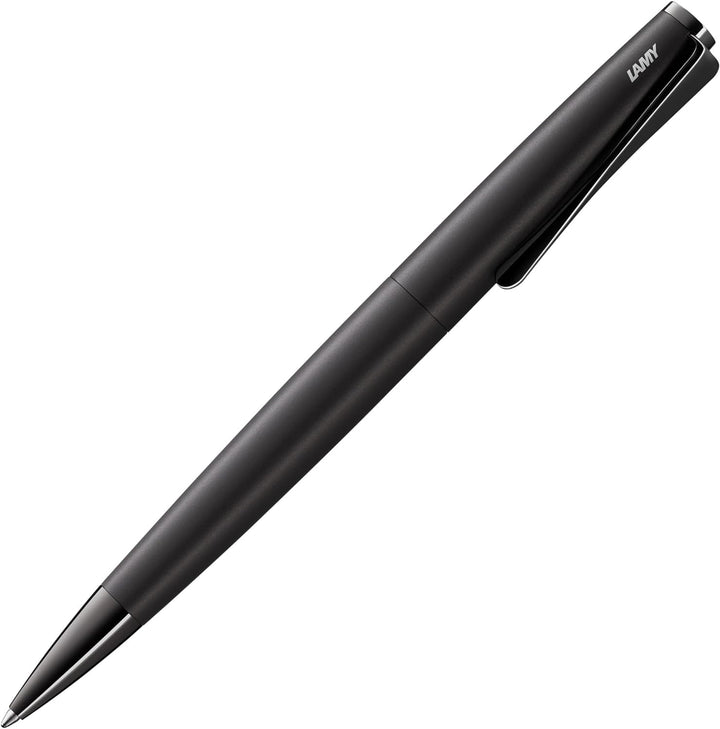 LAMY studio Premium Kugelschreiber 266 aus Edelstahl in schwarzem Lack-Finish, propellerförmige Clip