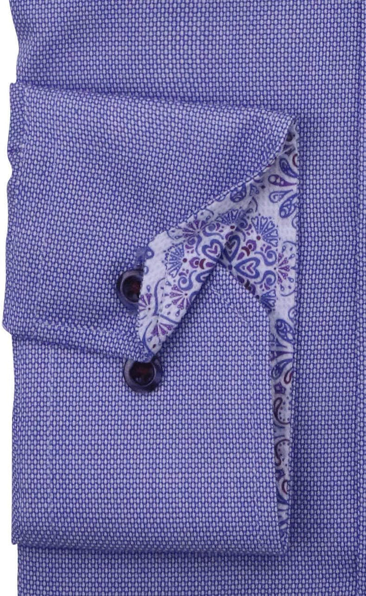 eterna Modern Fit Hemd Langarm Haifischkragen Struktur blau Grösse 45
