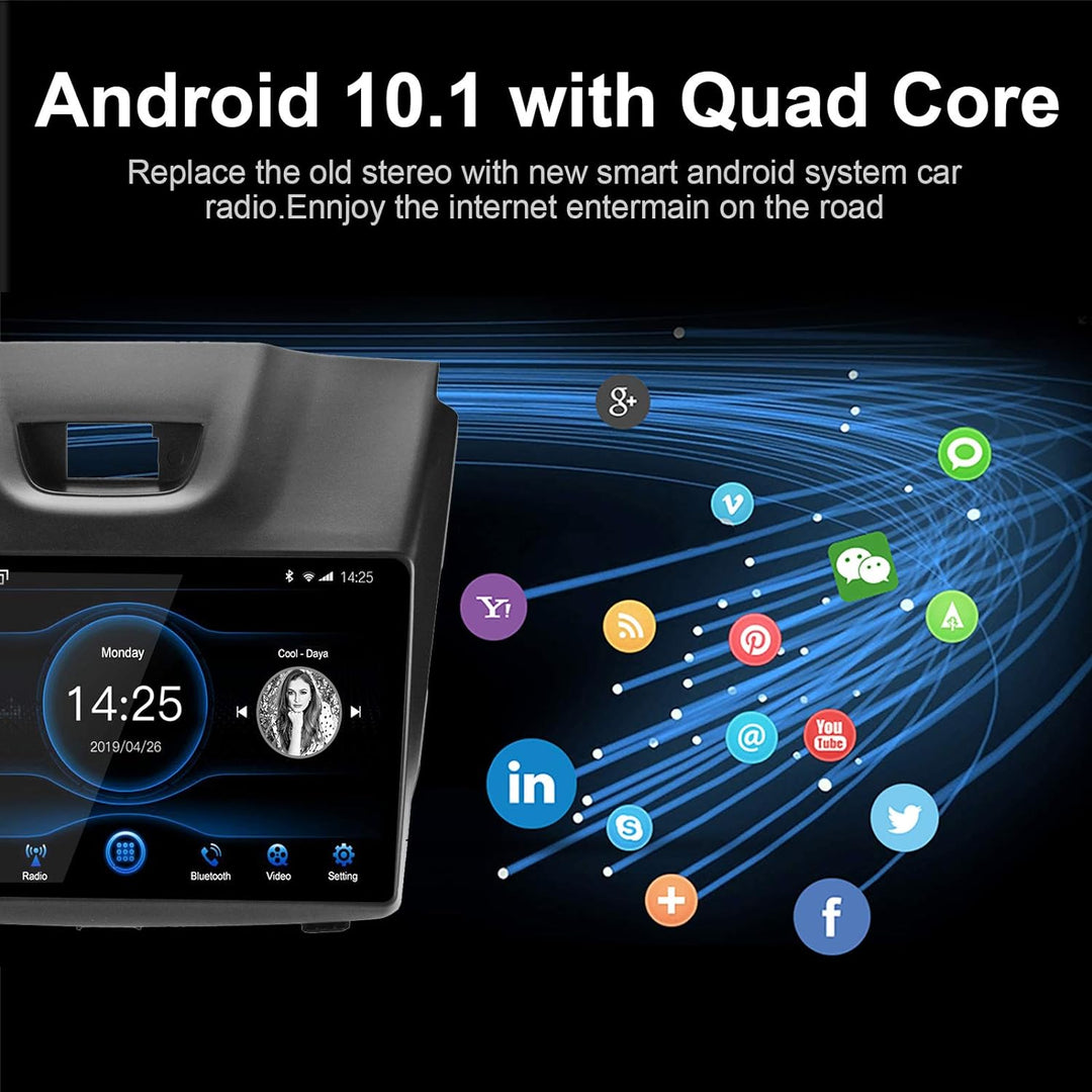 LEXXSON Android 10.1 Autoradio für Isuzu D-MAX 2012-2018, MU-X 2013-2017 | 9-Zoll-AM-FM-Radio mit GP