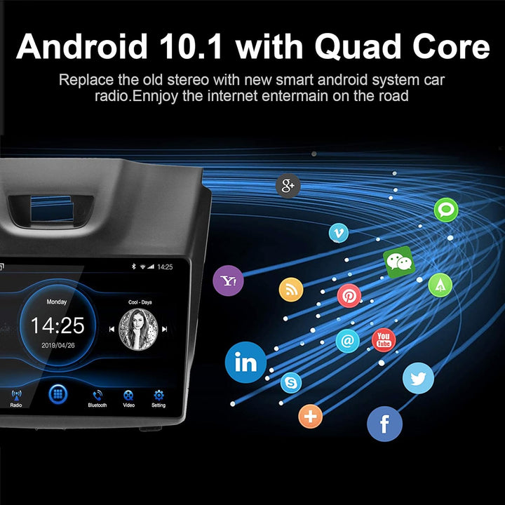 LEXXSON Android 10.1 Autoradio für Isuzu D-MAX 2012-2018, MU-X 2013-2017 | 9-Zoll-AM-FM-Radio mit GP