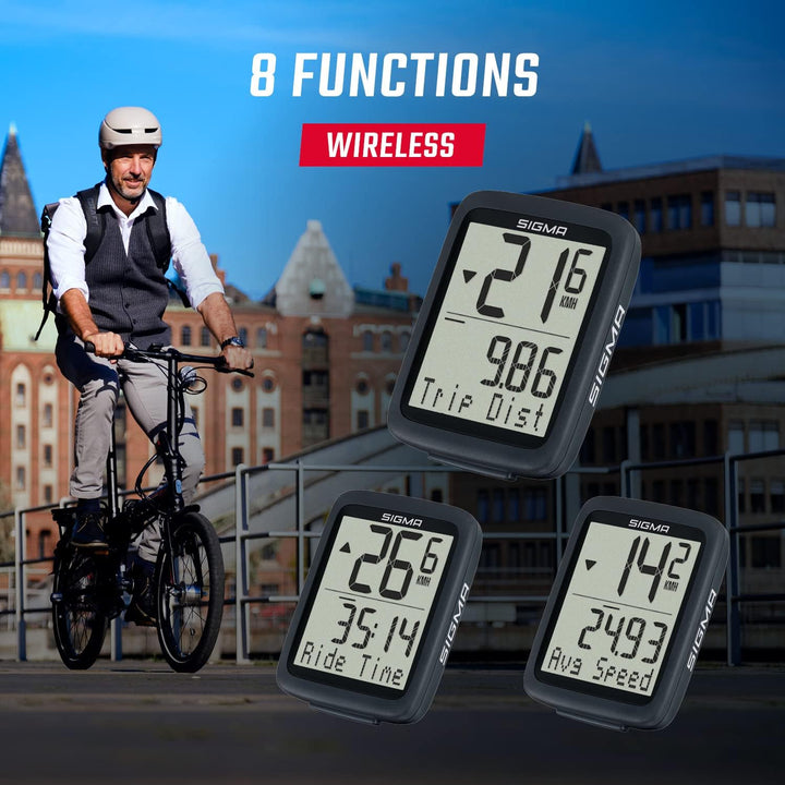 SIGMA SPORT BC 8.0 | Fahrradcomputer mit zahlreichen Funktionen | hochwertiger Bike Computer | leich