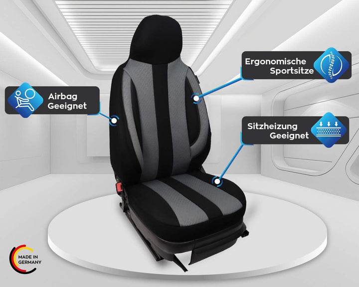 BREMER SITZBEZÜGE Mass Piloten Auto Schonbezüge kompatibel mit Seat Ibiza 4 6J/6P Fahrer & Beifahrer