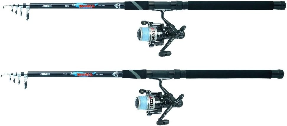 2 x Jenzi Allround Hecht Karpfen Zander Forelle Teleskoprute mit Rolle und Schnur NEU ! Angelset
