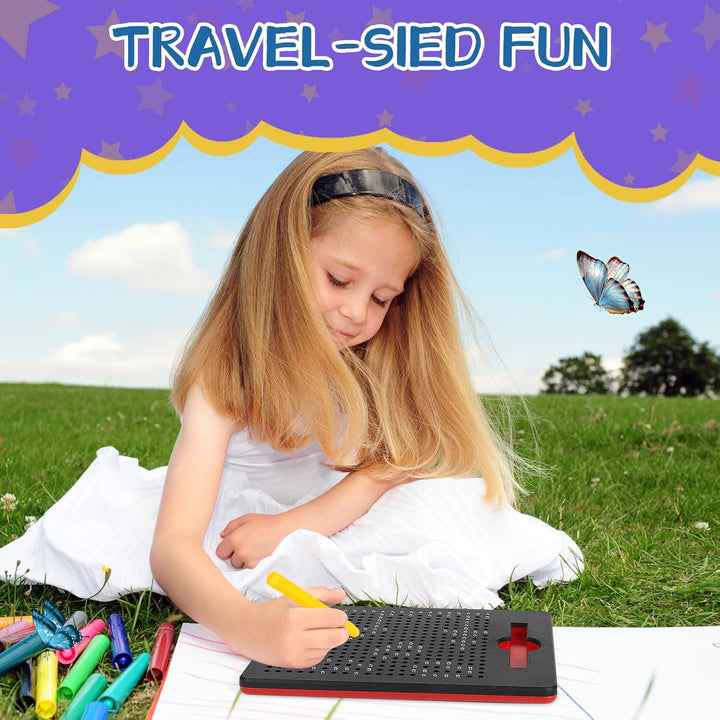 DBREAKS Magnetisches Stahlkugel Zeichenbrett, 3 Stück Magnetische Zeichenbretter, Magnetspiel Kinder