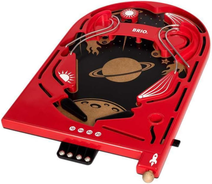 BRIO Spiele 34017 Holz-Flipper Space Safari - Pinball als Holzspielzeug für Kinder - Kinderspielzeug
