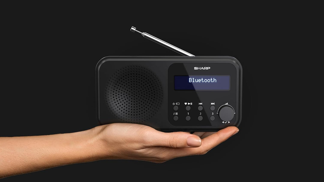 SHARP DR-P420 Portables Digitalradio (DAB/DAB+/FM mit RDS, USB, Bluetooth 5.0, 3,5mm Klinke Wecker-F