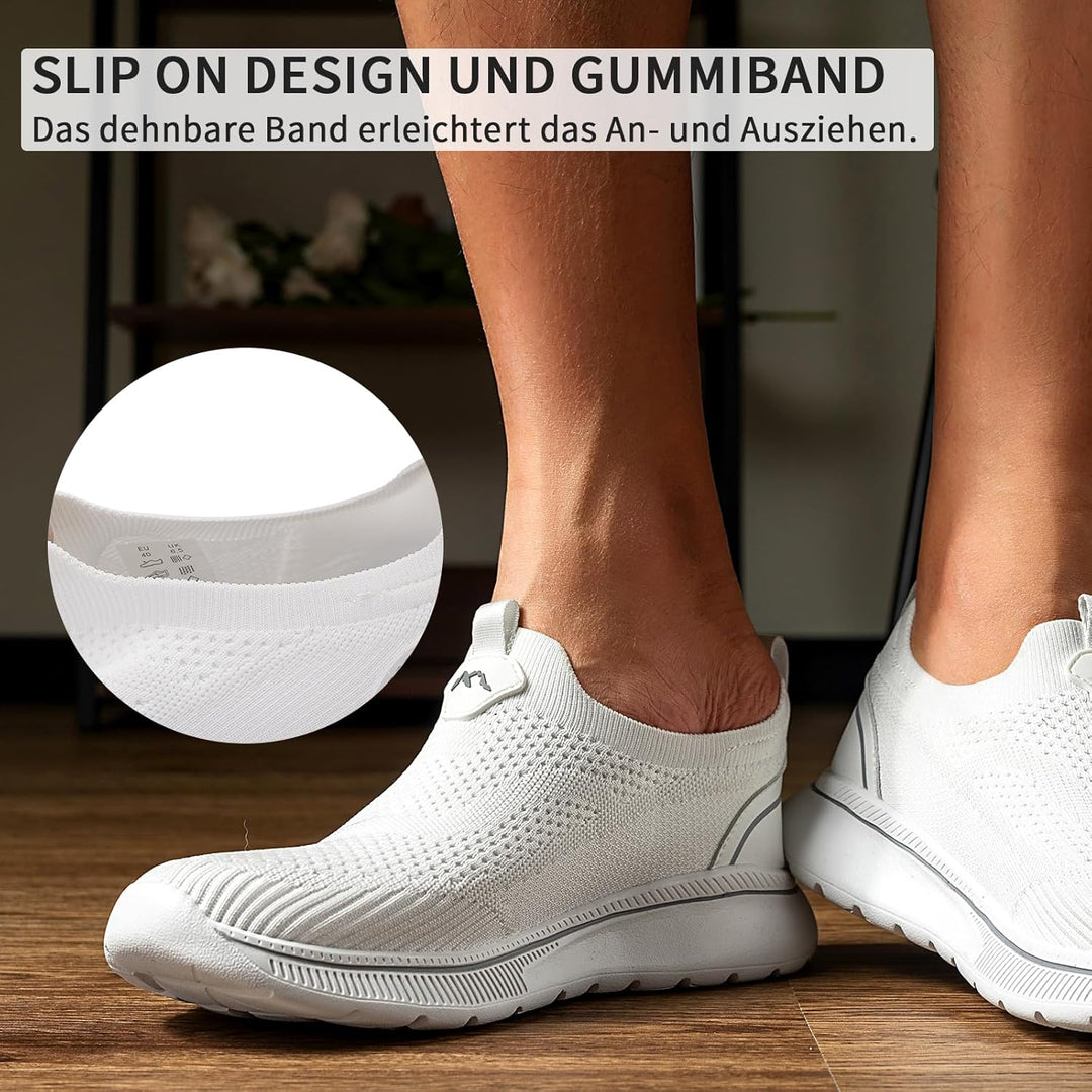 ODCKOI Schuhe Herren Sneaker Ohne Schnuersenkel Slip-on Schuhe Mesh Atmungsaktiv Leicht Laufschuhe C
