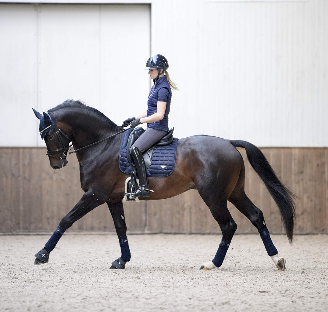 LeMieux Loire Classic Satin Dressage Schabracke Navy blue (silver) L, blue (silver) L