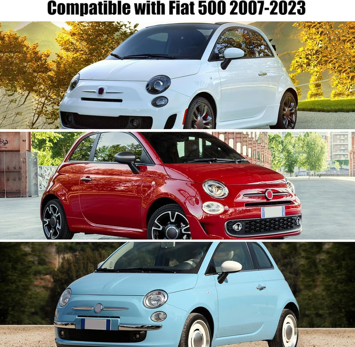 Schwarzes Halbgarage für 2007-2023 F-iat 500, Massgeschneidertes Autogarage Softtop Halbabdeckung vo