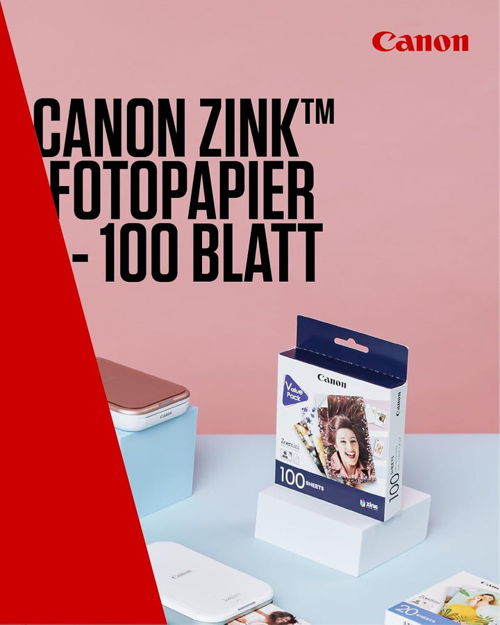 Canon ZP-2030 Original ZINK Fotopapier 100 Blatt für Canon Zoemini Sofortbildkamera/Fotodrucker (Pap