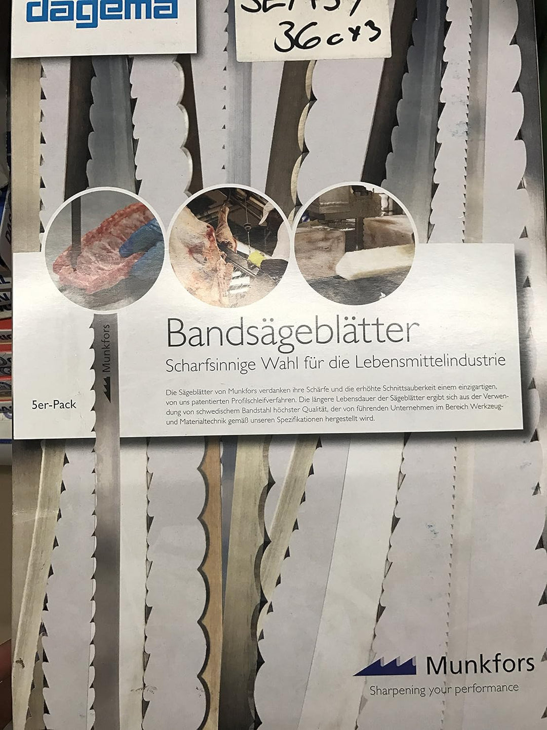 Bandsägeblatt Supra 5er Pack Fleischsägeblatt Knochensägeblatt Metzgerbedarf, Wunsch:1600x15x0.45mm