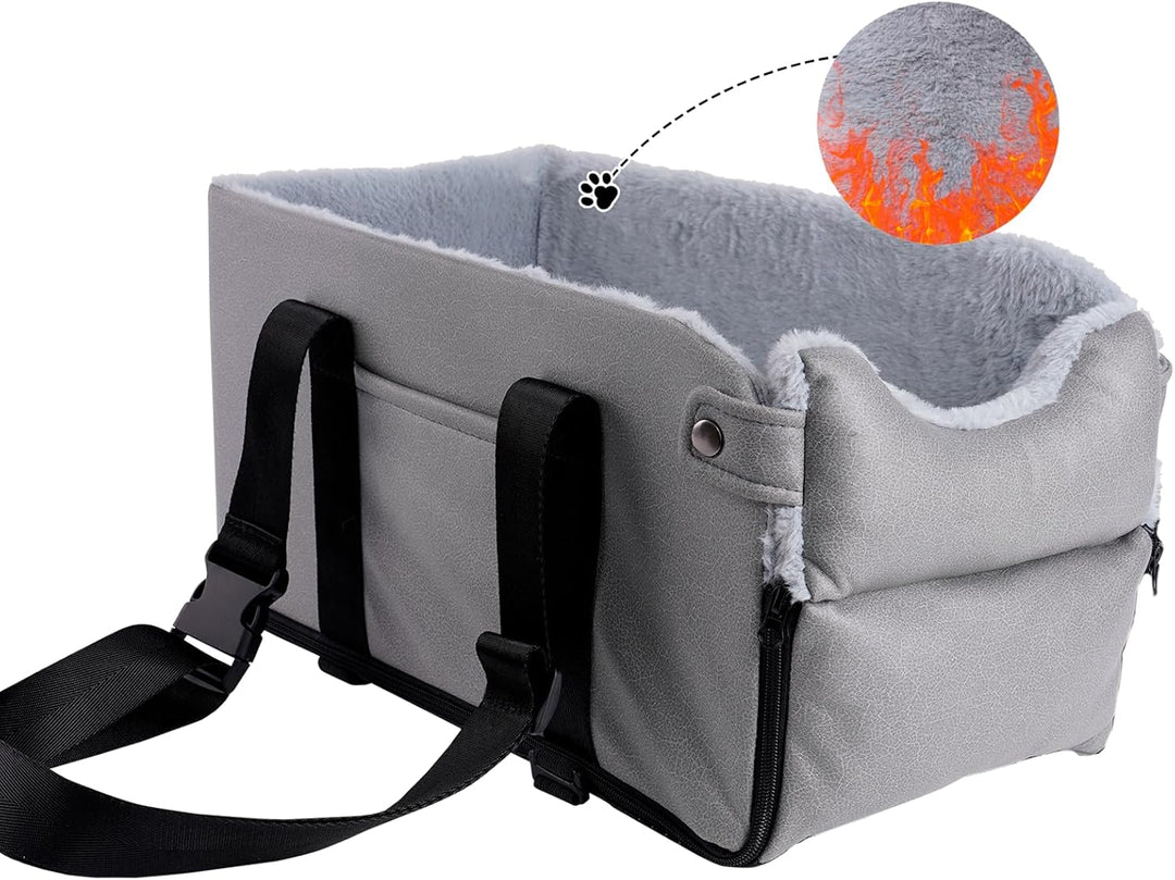 Arkyomi Hunde autositz,Mittelkonsole für Hunde Katzen,kleine Stabiler hundeautositz mit Gurt,Abnehmb