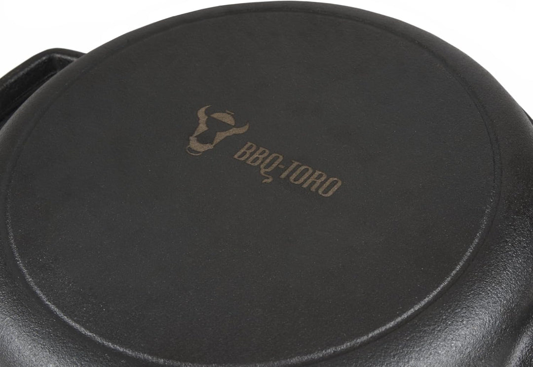BBQ-Toro Gusseisen Topf mit Pfannendeckel | 4,4 Liter - schwarz | Gusstopf - Bräter mit Bratpfanne -
