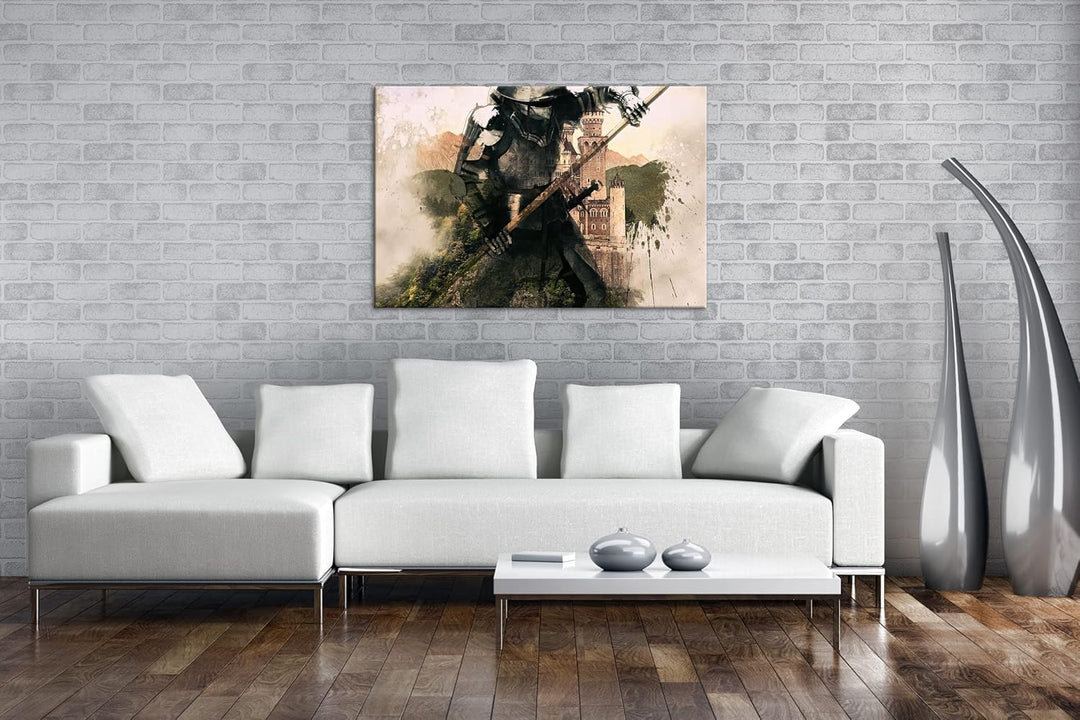 deyoli Mittelalter - Illustration Format:90x60 cm als Leinwandbild, Motiv fertig gerahmt auf Echthol