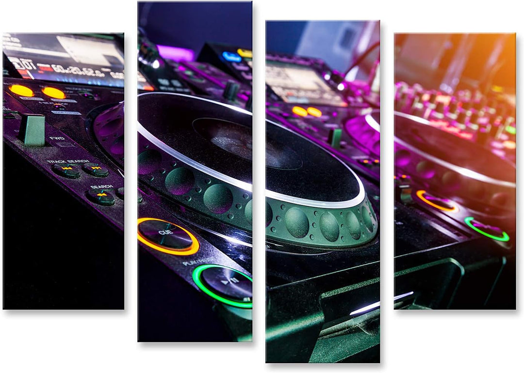 islandburner Bild auf Leinwand Dj Cd Player Mischpult Nachtclub Bilder Wandbilder Poster, Leinwand 1