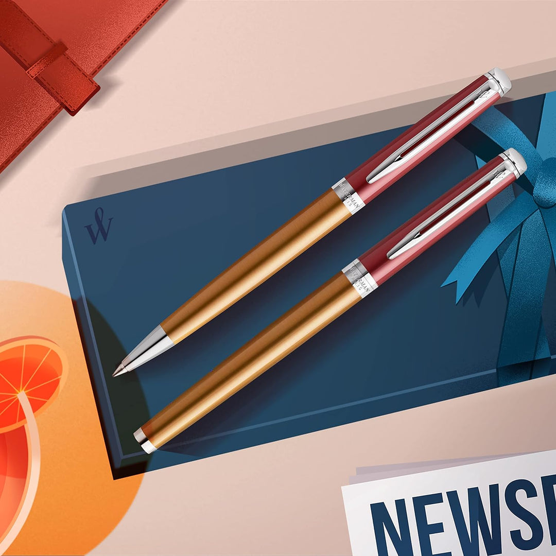Waterman Hemisphere Füller | Promenade Vermillon | Füllfederhalter Feine Spitze | Geschenkbox | Fren