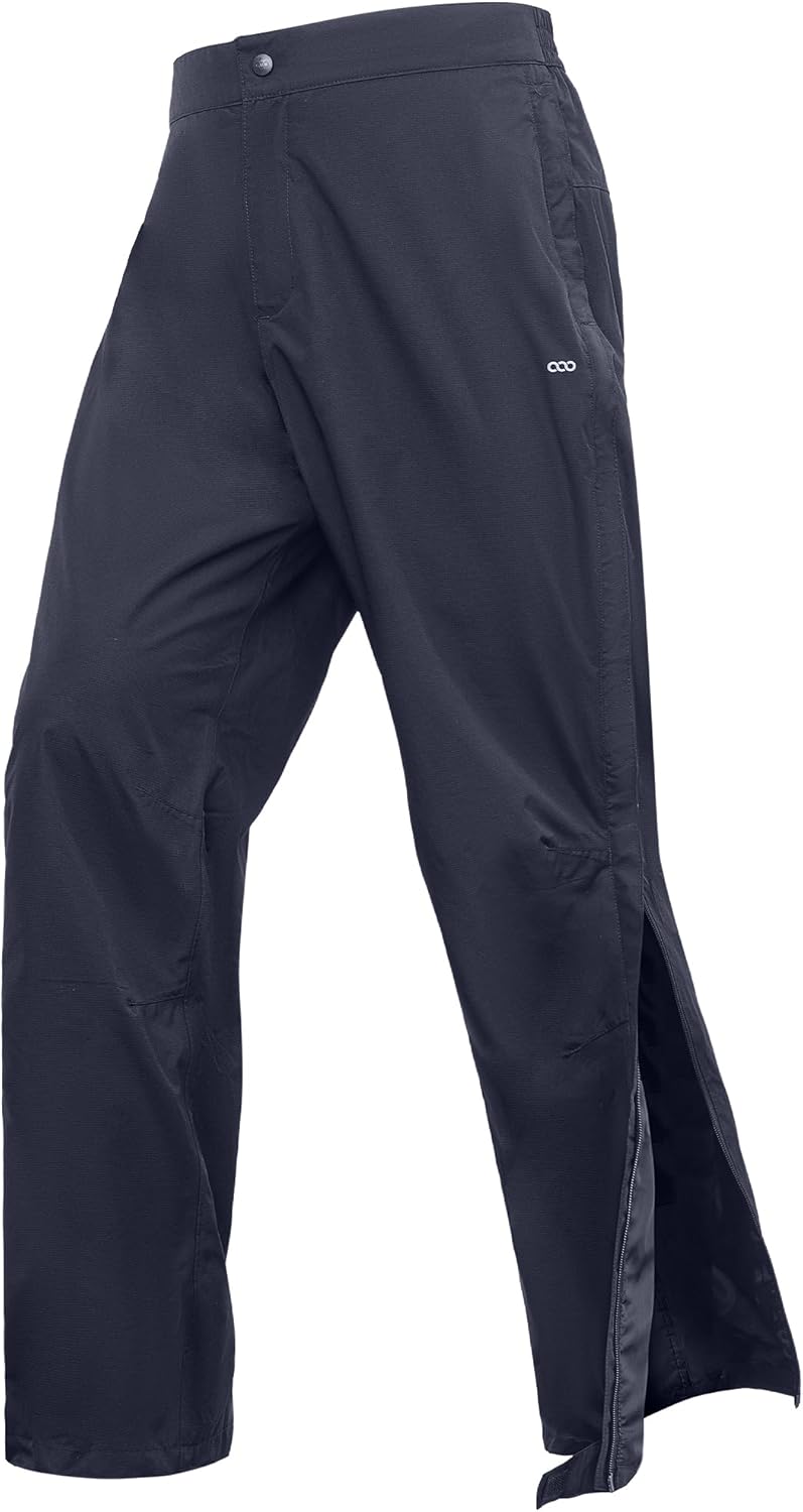 33,000ft Regenhose Herren Wasserdicht Full Zip Wanderhose, Atmungsaktiv 2-Lagen Überziehhose Fahrrad