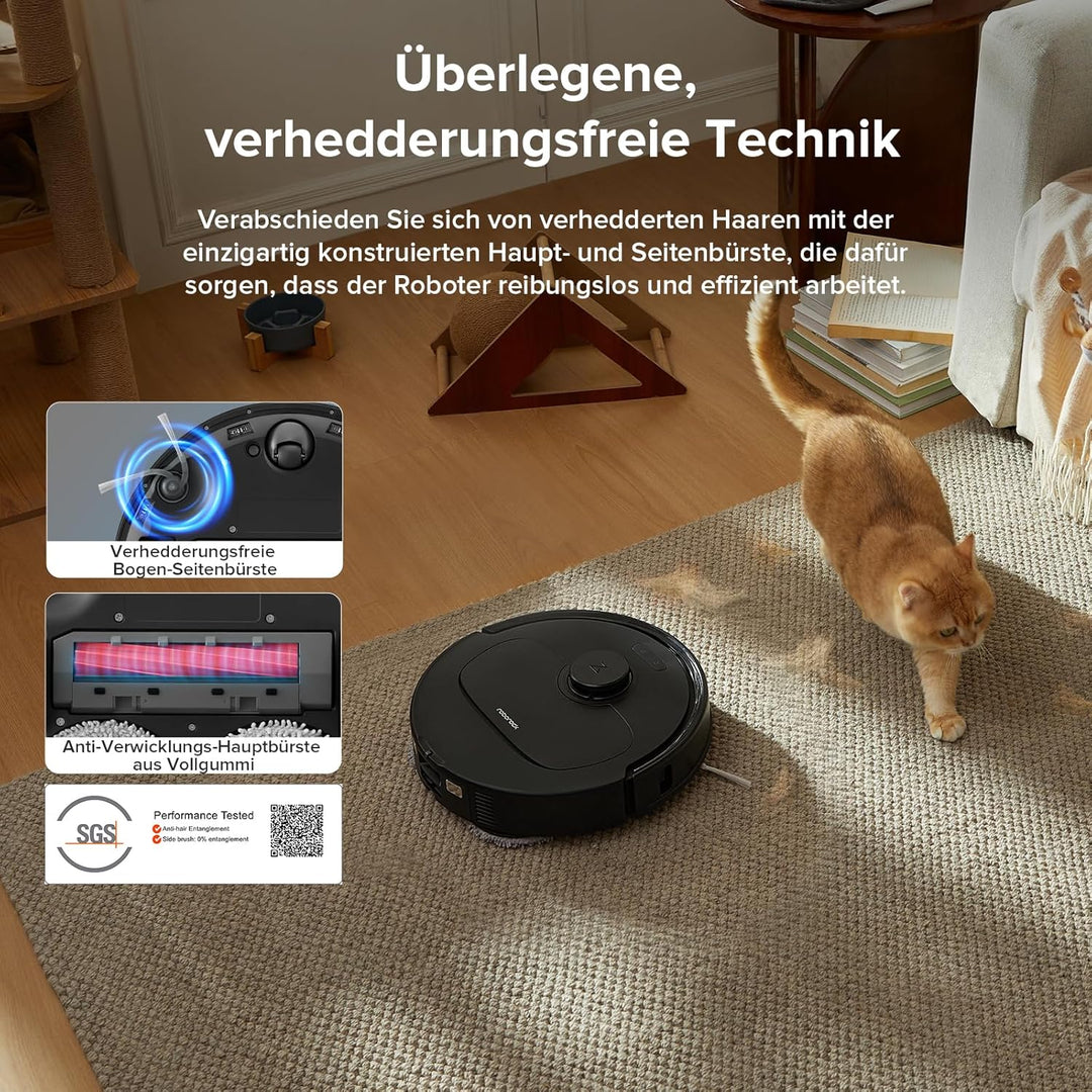 roborock Qrevo Serie Saugroboter mit Wischfunktion&Hebarem Wischmopp, 8000Pa Saugkraft(verbessert vo