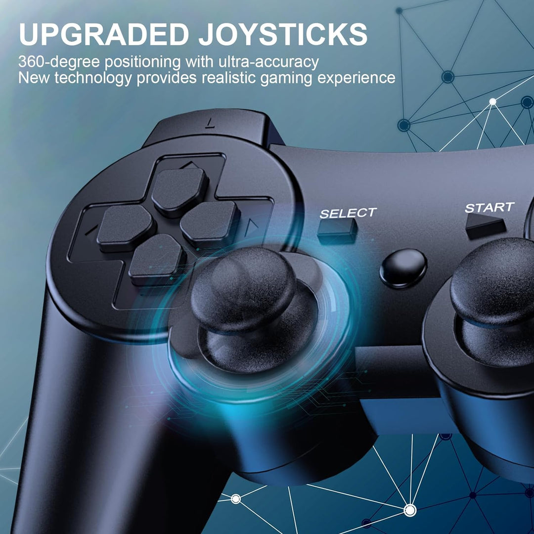 Diswoe Controller für PS-3, 2er Pack Wireless Controller für Play-Station 3 mit Dual Shock, Gyro Axi