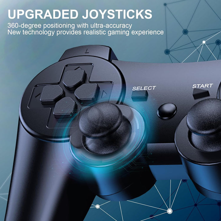 Diswoe Controller für PS-3, 2er Pack Wireless Controller für Play-Station 3 mit Dual Shock, Gyro Axi