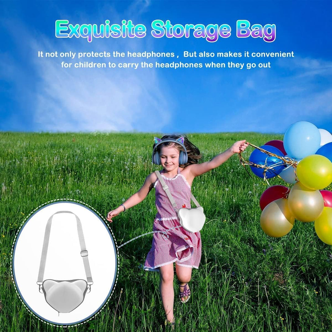 LOBKIN Kopfhörer für Kinder mit Tasche, Kabellos und Kabel Bluetooth, Faltbar Einstellbar Over Ear f