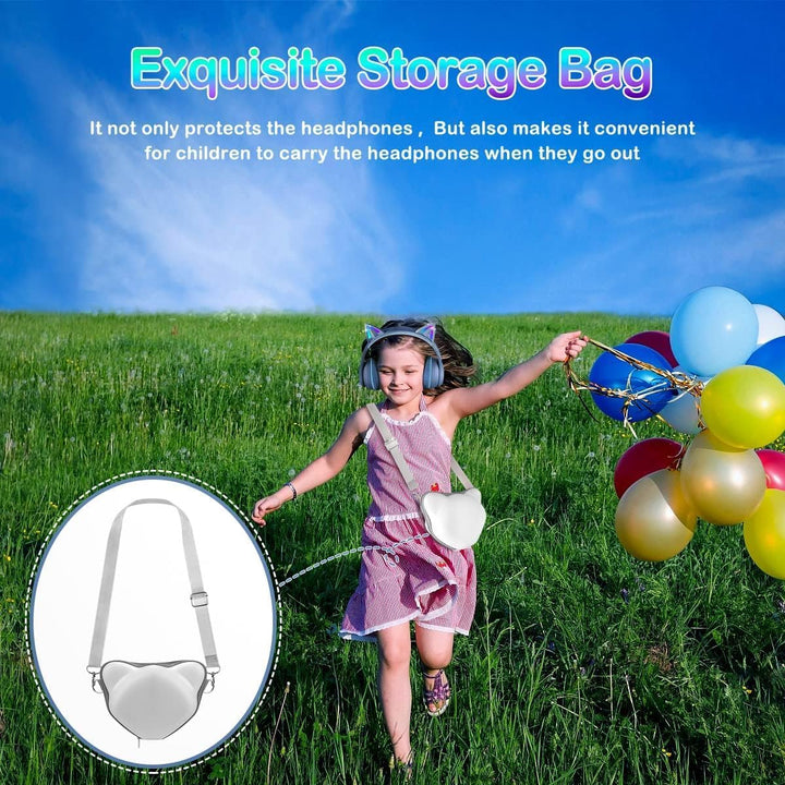 LOBKIN Kopfhörer für Kinder mit Tasche, Kabellos und Kabel Bluetooth, Faltbar Einstellbar Over Ear f
