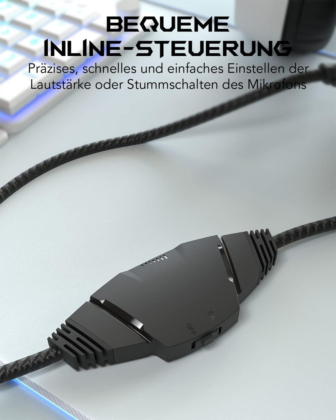 Black Shark Gaming Headset für PC, PS4, PS5, Xbox, Switch, Gaming Kopfhörer mit Ultraklarem Biegsame