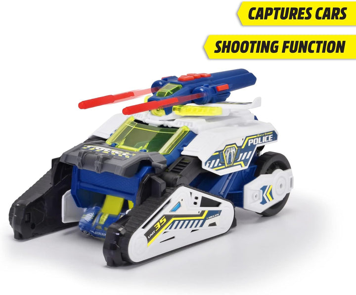 Dickie Toys Rescue Hybrids Polizei-Fahrzeug Police Bot (35 cm) - futuristisches Polizeiauto (gross)