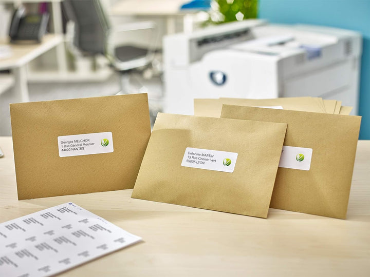 Avery LR7651-100 Klebeetiketten, 63,5 x 33,9 mm, aus zu 100 % recycelten Materialien 63,5 x 33,9 mm,